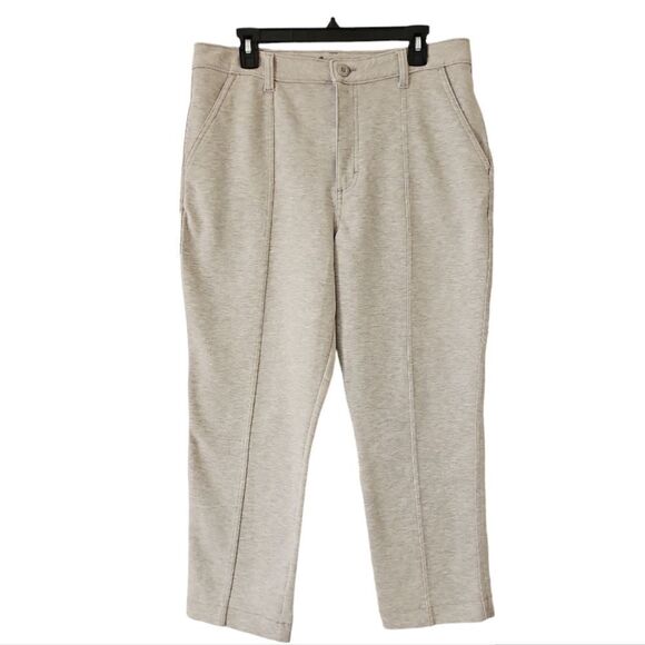 Lee Women Regular Fit High Rise Straight Crop Knit Pants Heather Gray Stretch 14 - Picture 1 of 12